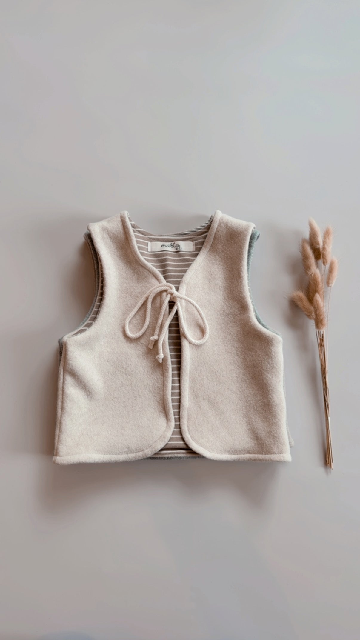 Bio Baumwollfleece Weste Macadamia