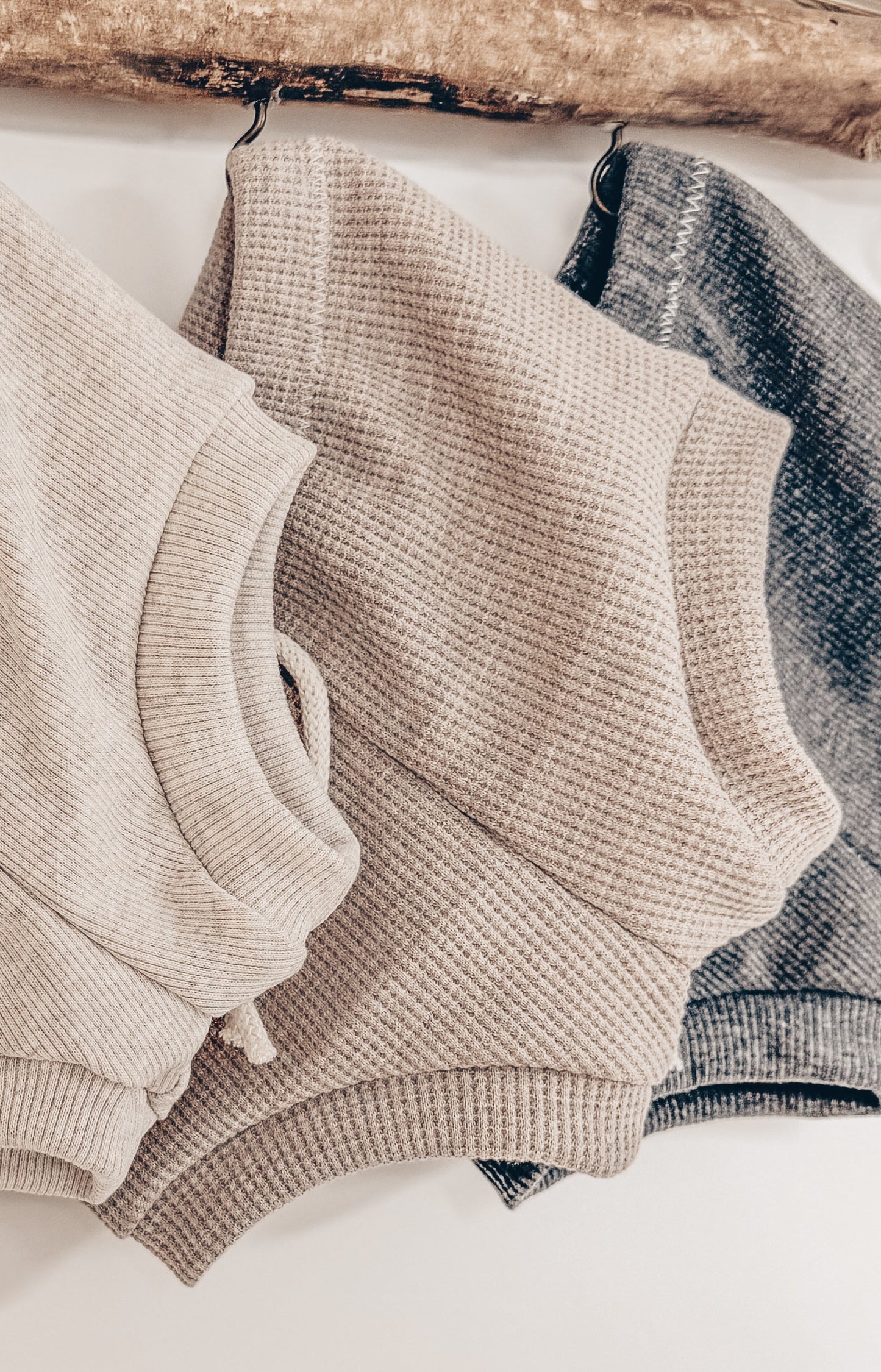 Shortie Waffel Taupe meliert