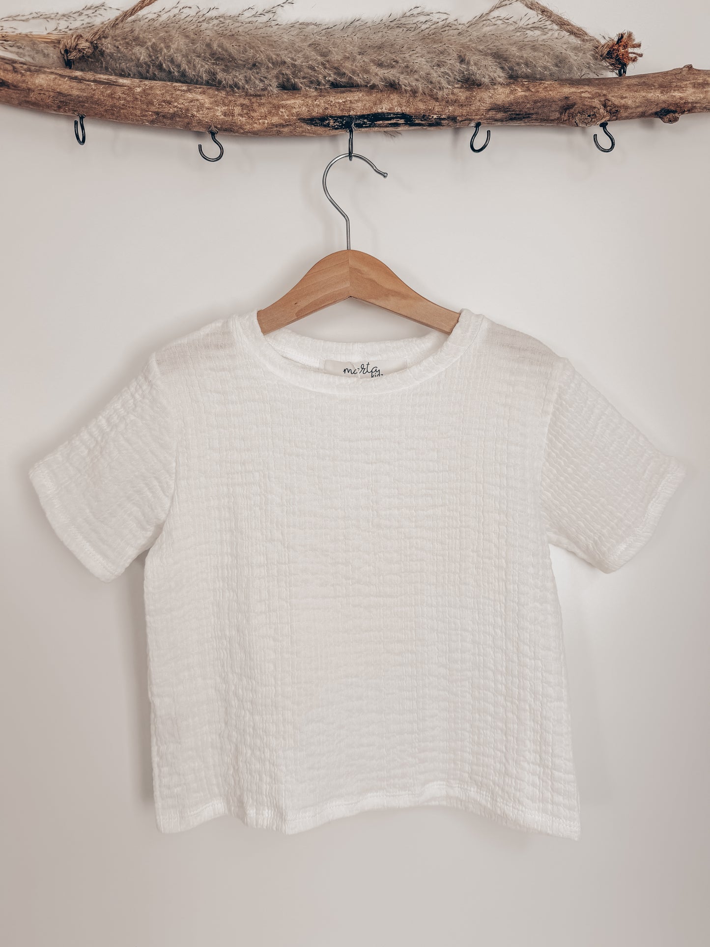 T-Shirt Musselin Stretch whitecream