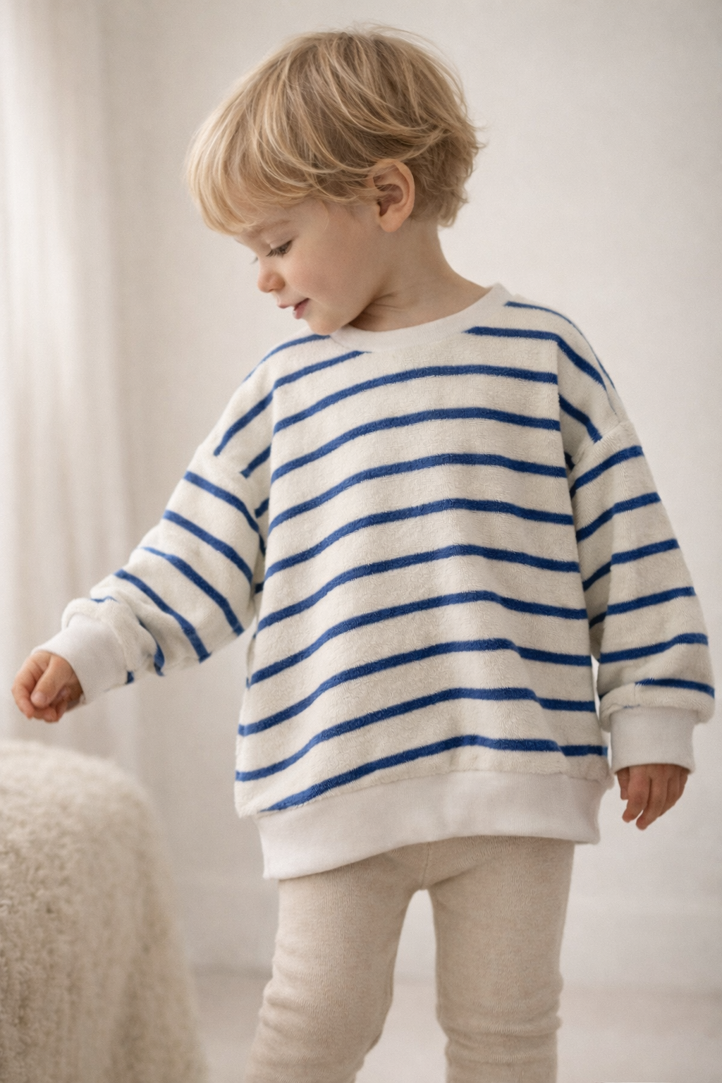Frottee Sweater blue Stripes