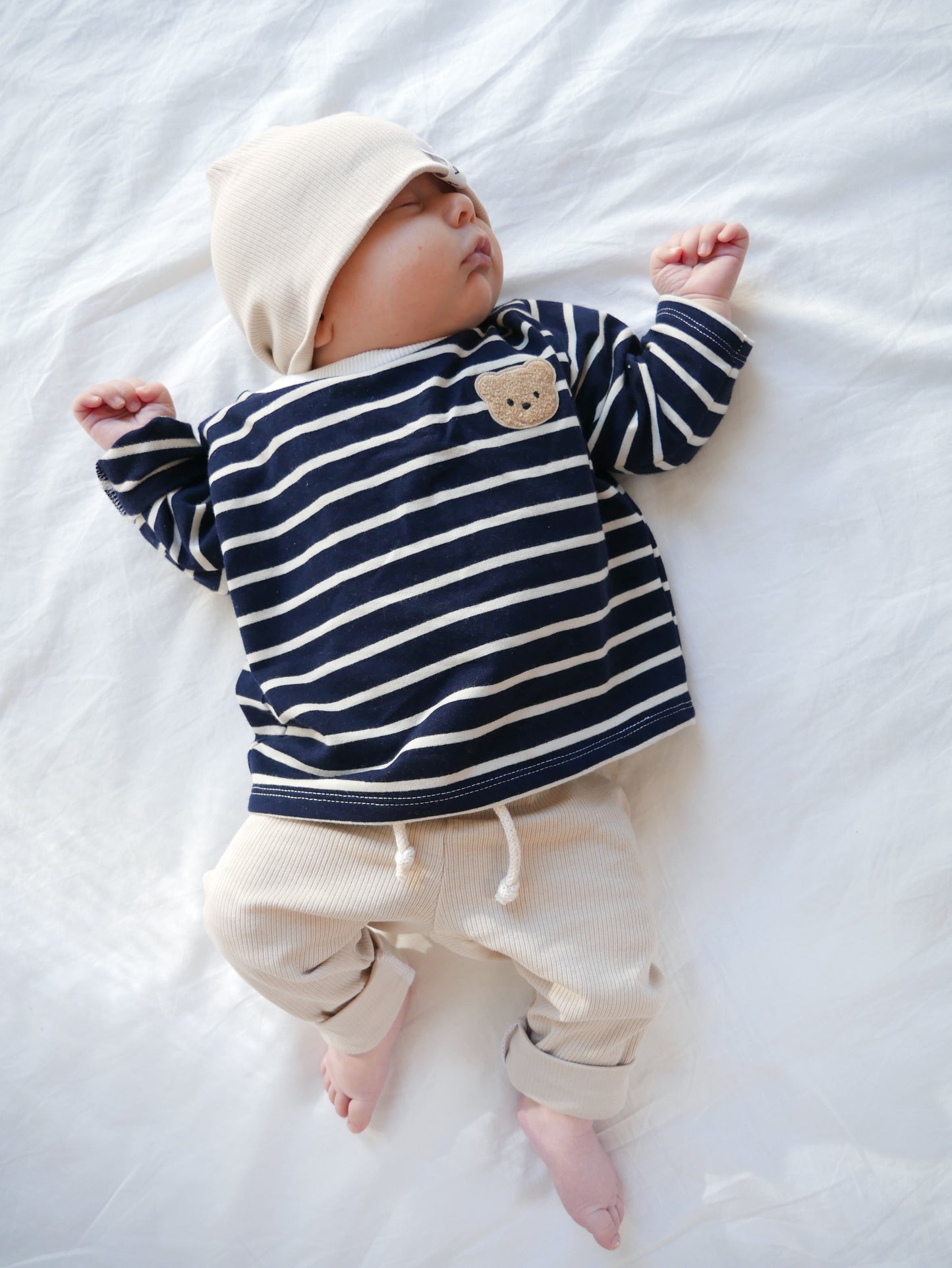 MiniBear meets Stripes Navy Oversize Shirt