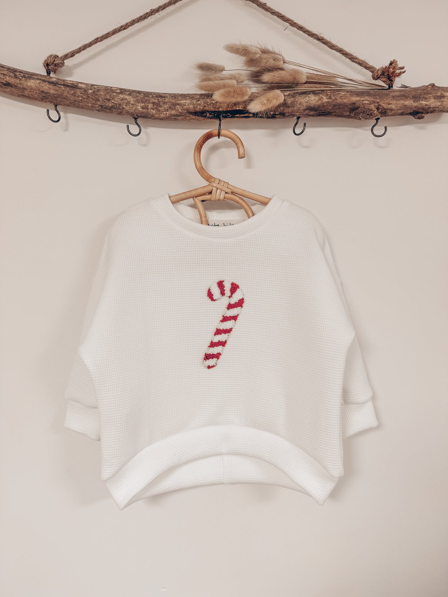 Candy Cane Waffel Sweater