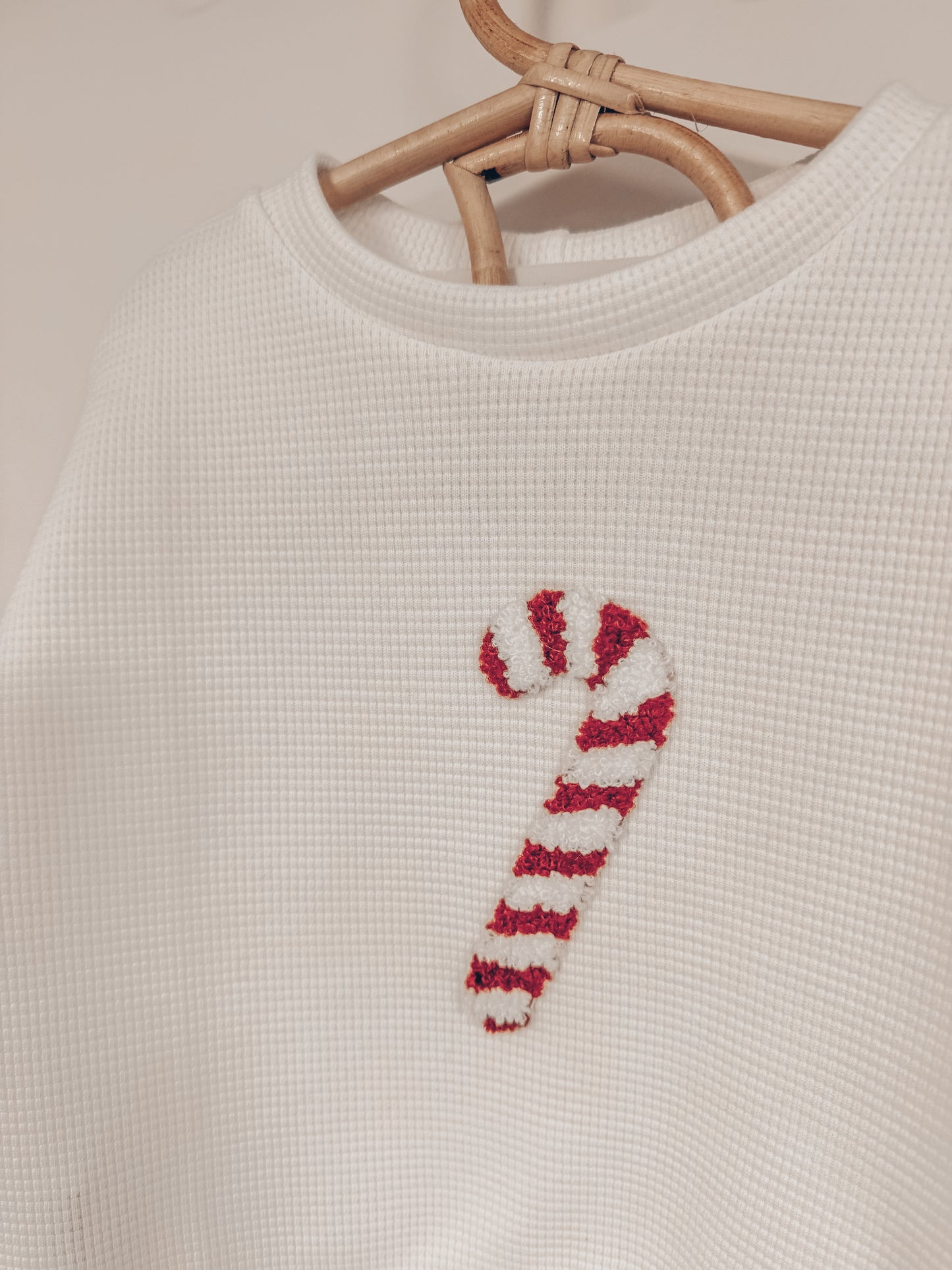 Candy Cane Waffel Sweater