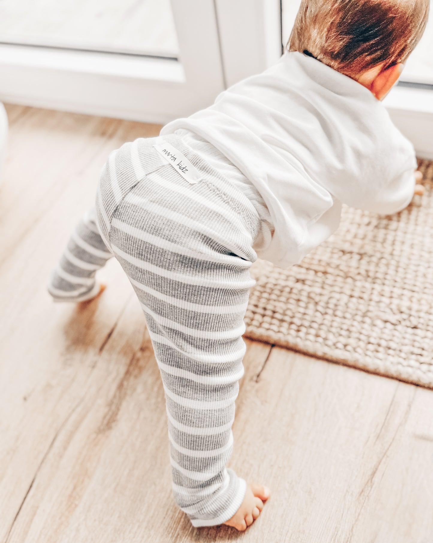 Rib Leggings Grey Stripes