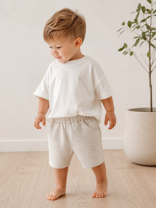 Leinenshorts Sand meliert