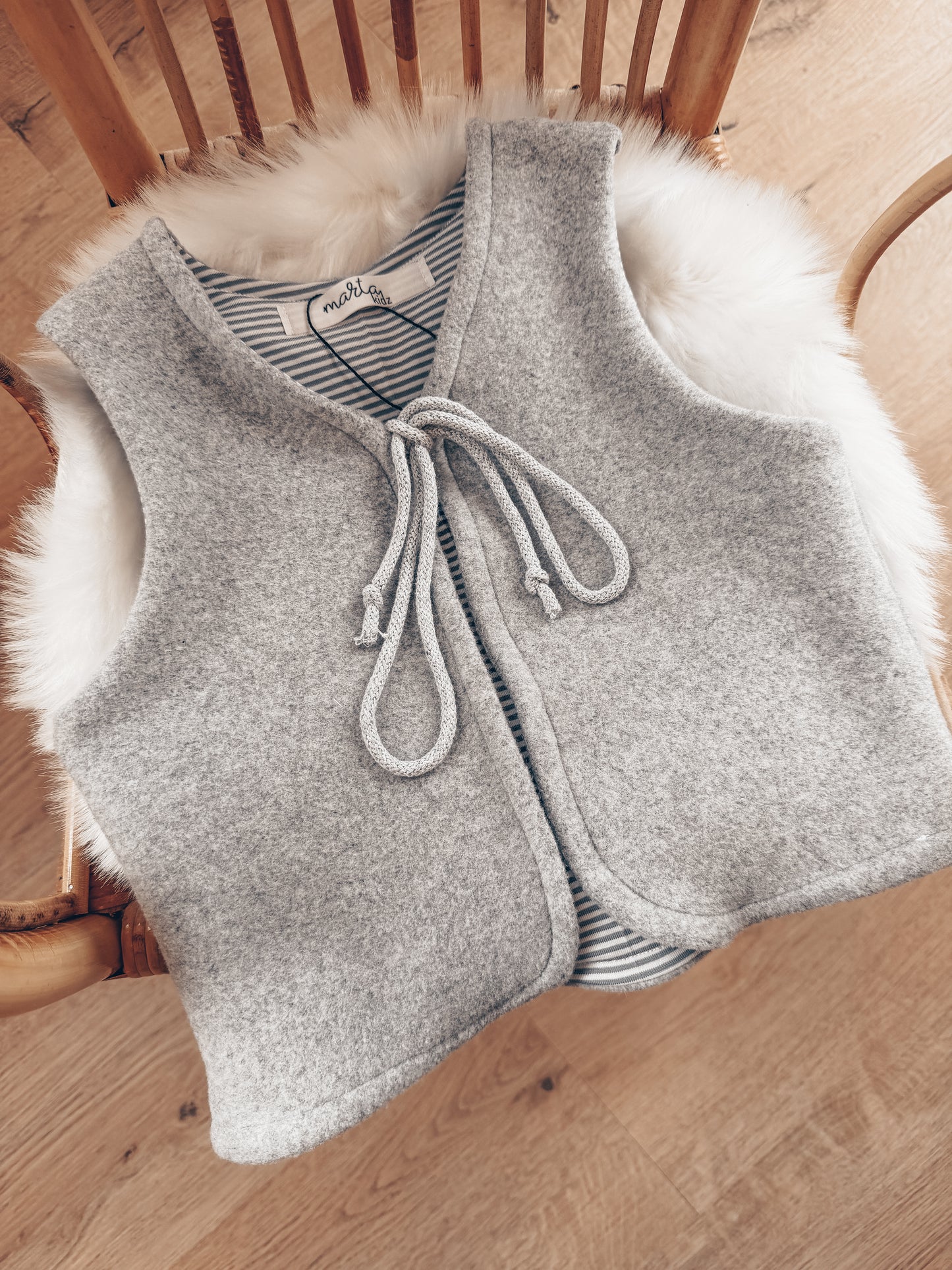 Bio Baumwollfleece Weste lightgrey