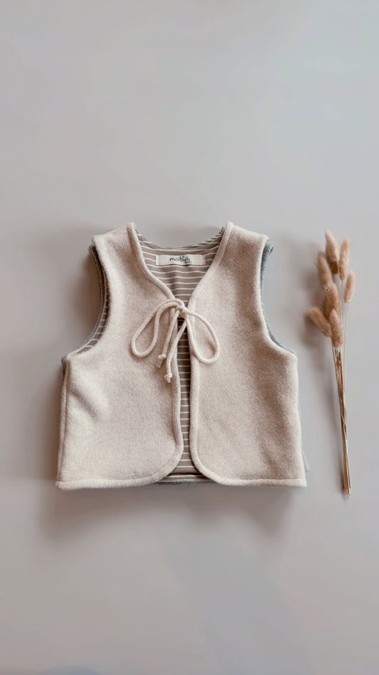 Bio Baumwollfleece Weste Macadamia