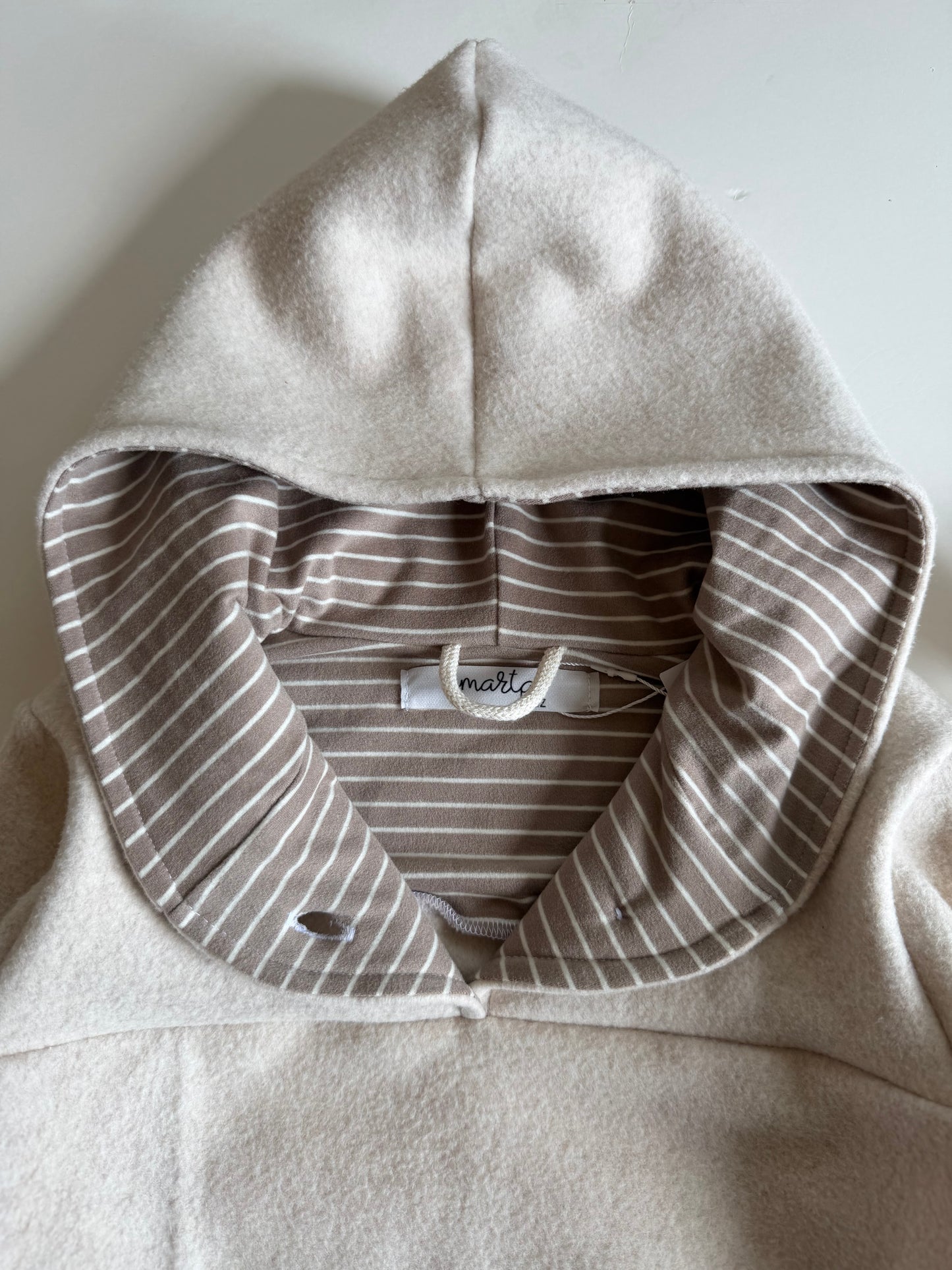 Outdoor Hoodie Bio Baumwollfleece Macadamia
