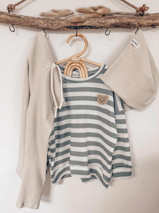 Waffel Stripes Mint Sweater