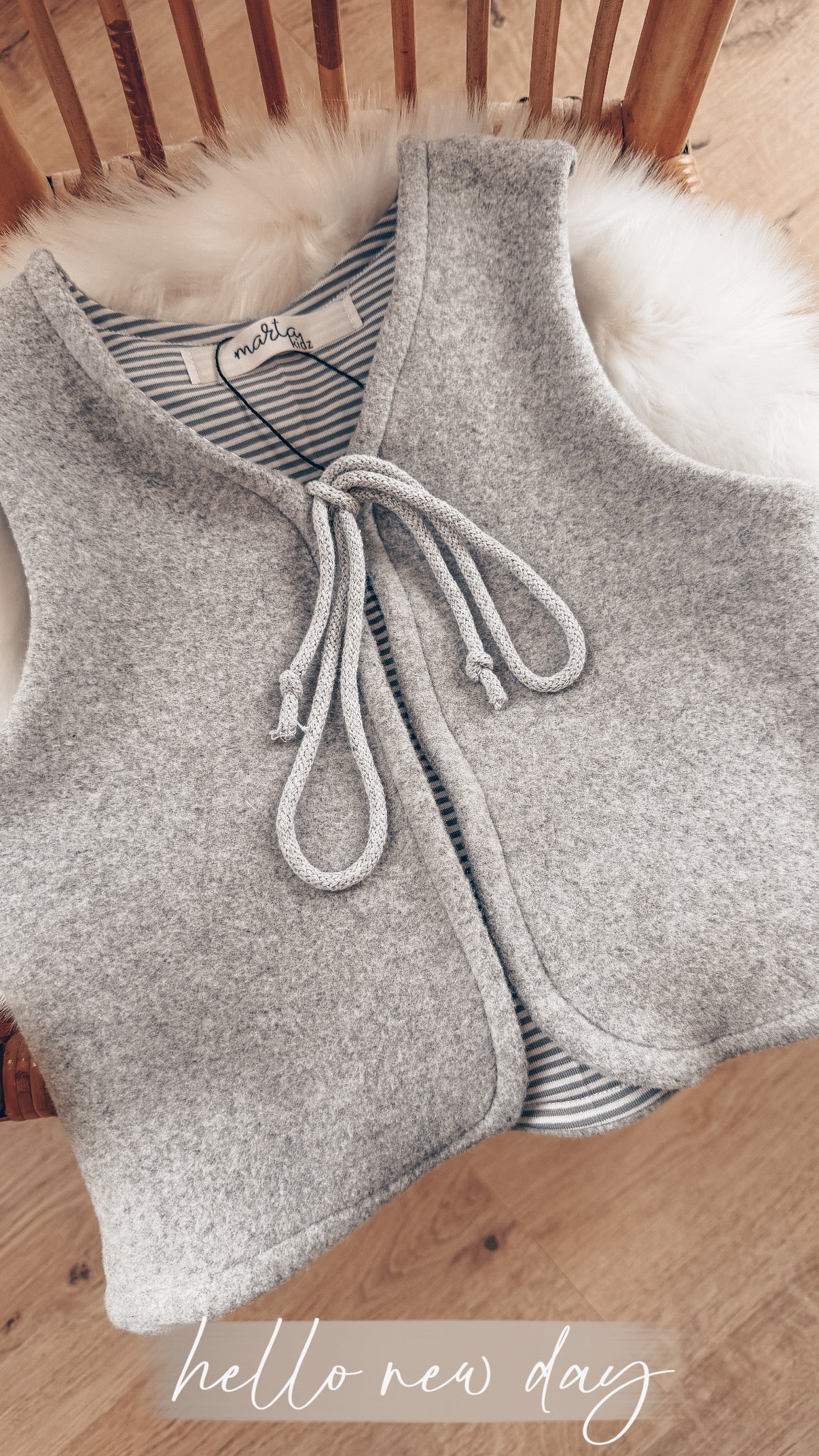 Bio Baumwollfleece Weste lightgrey