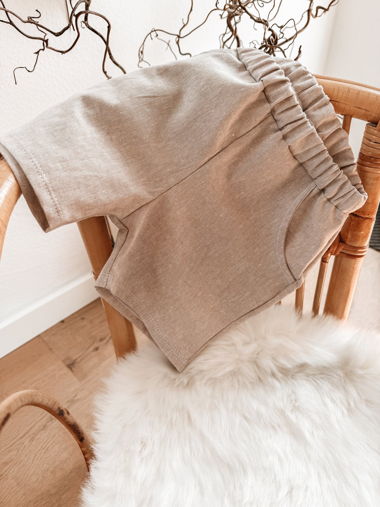 Leinenshorts Sand meliert