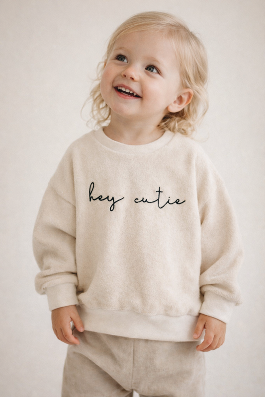 Hey Cutie Frottee Sweater Creme
