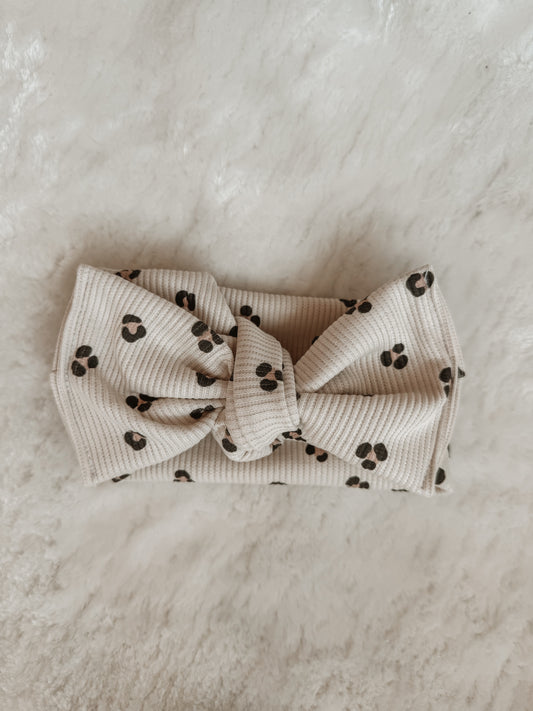 Chunky Bow Headband Rib Leo