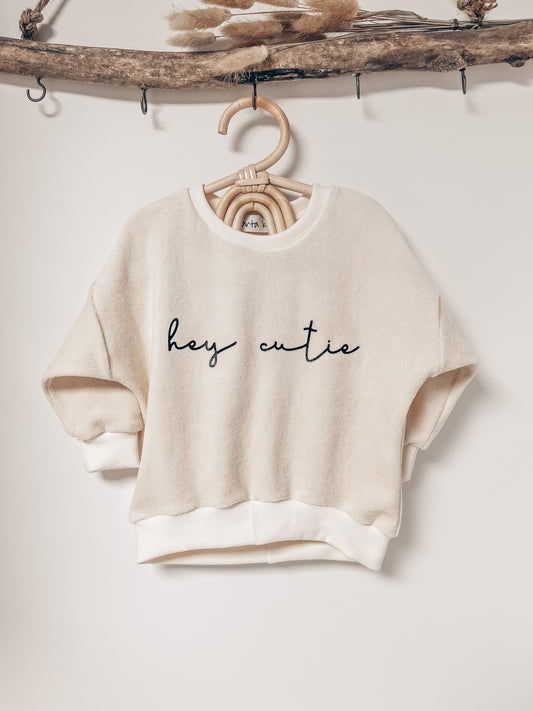 Hey Cutie Frottee Sweater Creme