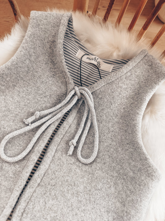 Bio Baumwollfleece Weste lightgrey