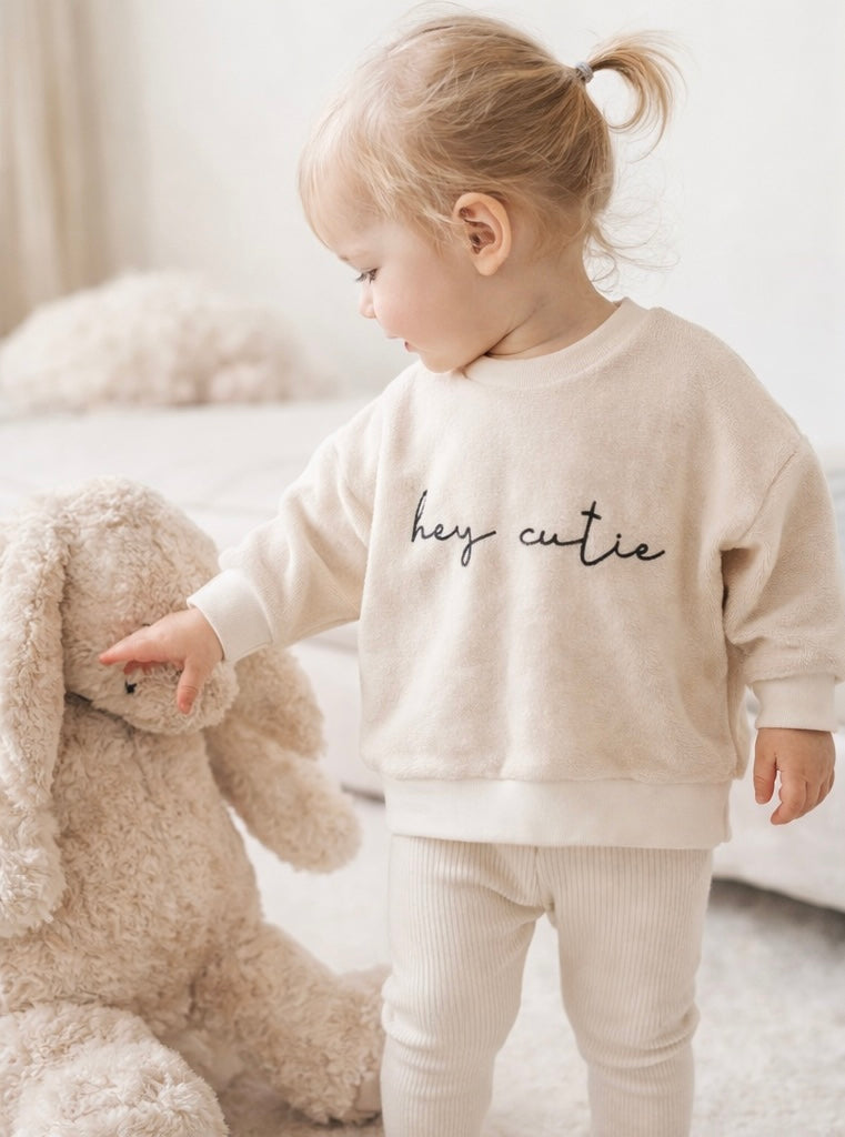 Hey Cutie Frottee Sweater Creme