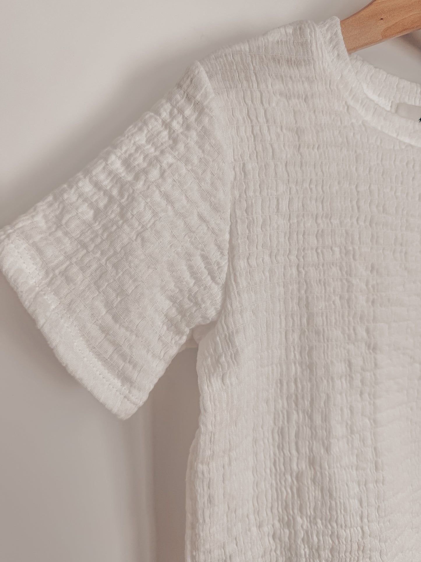 T-Shirt Musselin Stretch whitecream