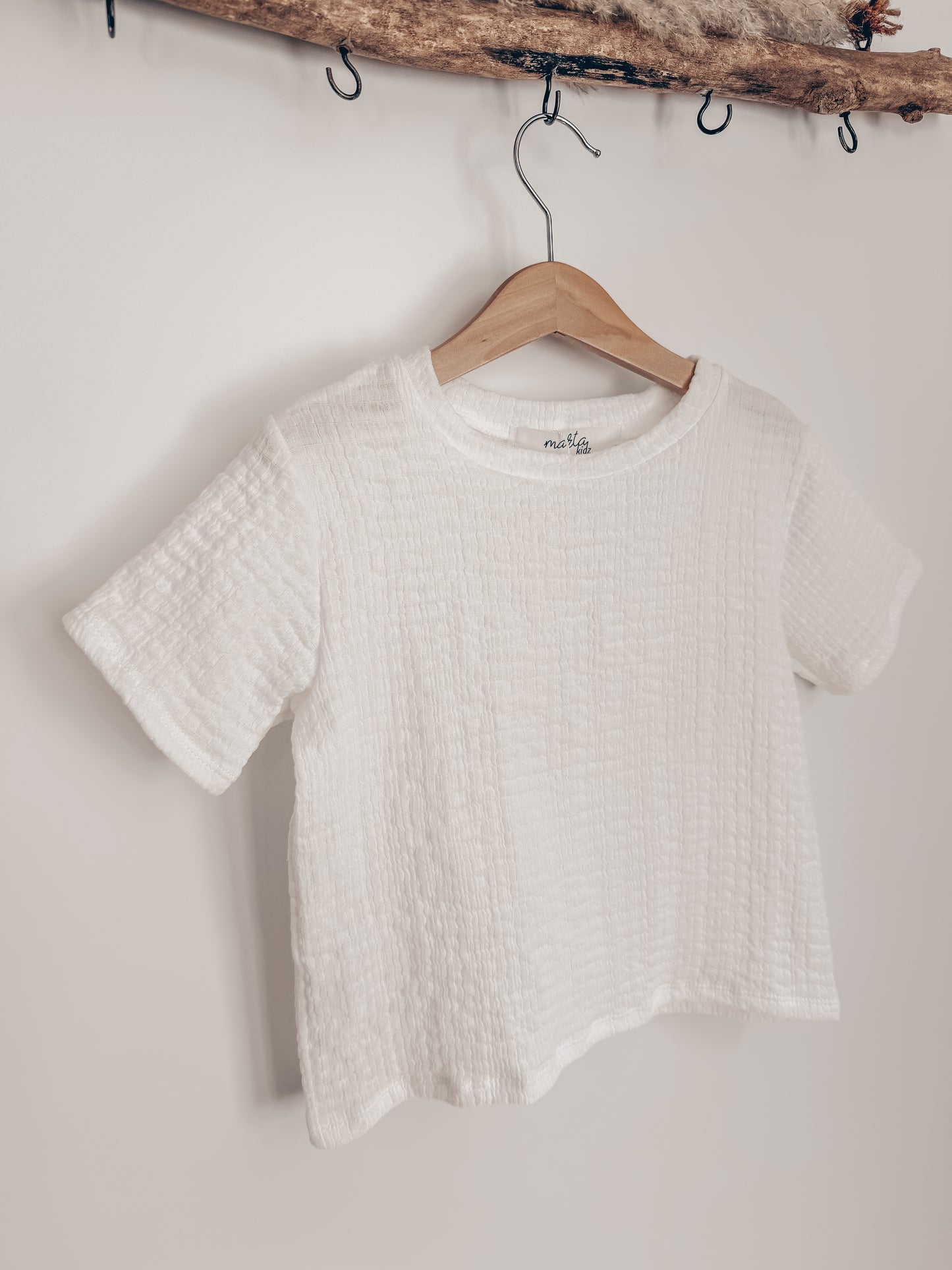 T-Shirt Musselin Stretch whitecream