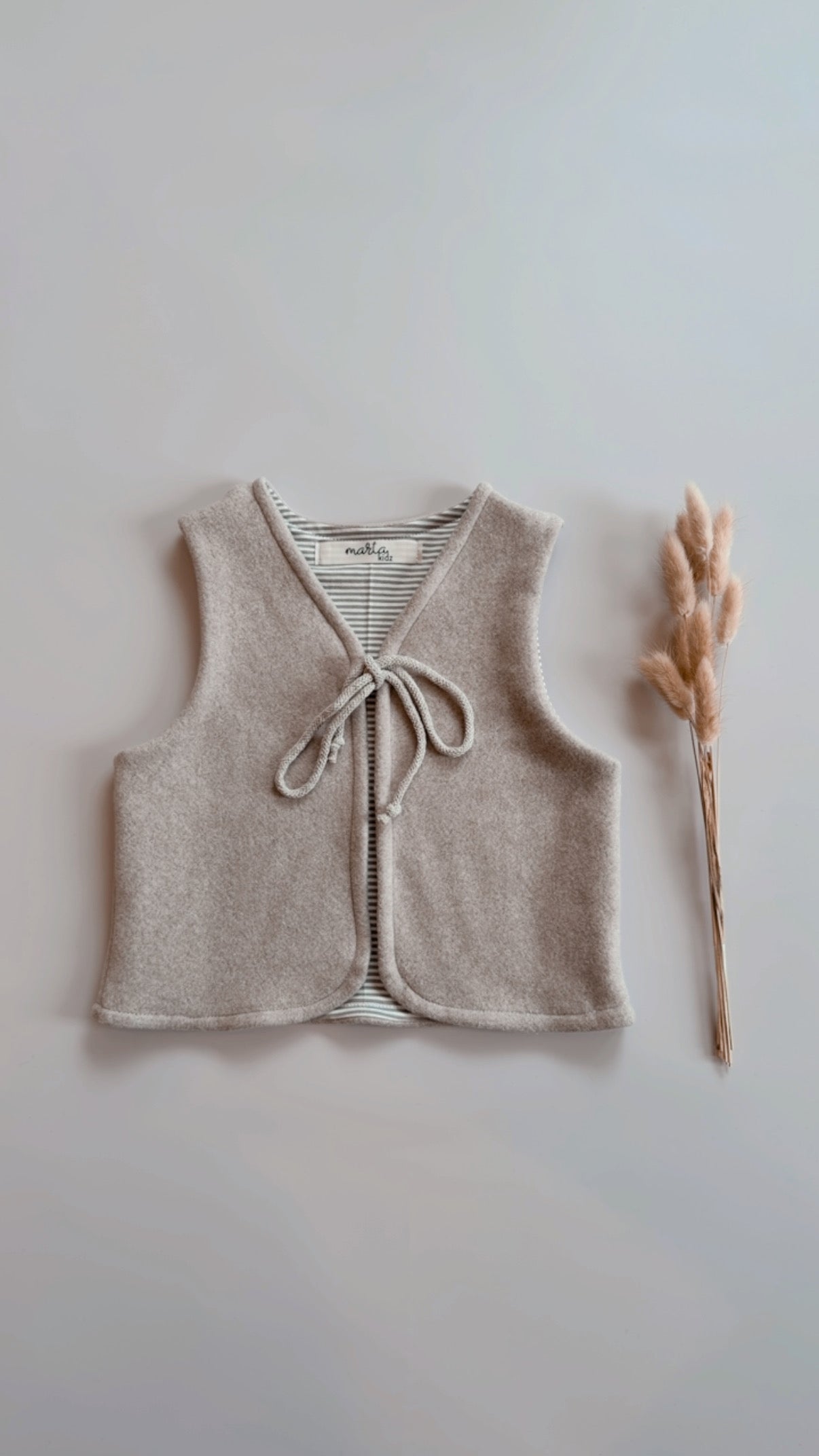 Bio Baumwollfleece Weste Hazelnut