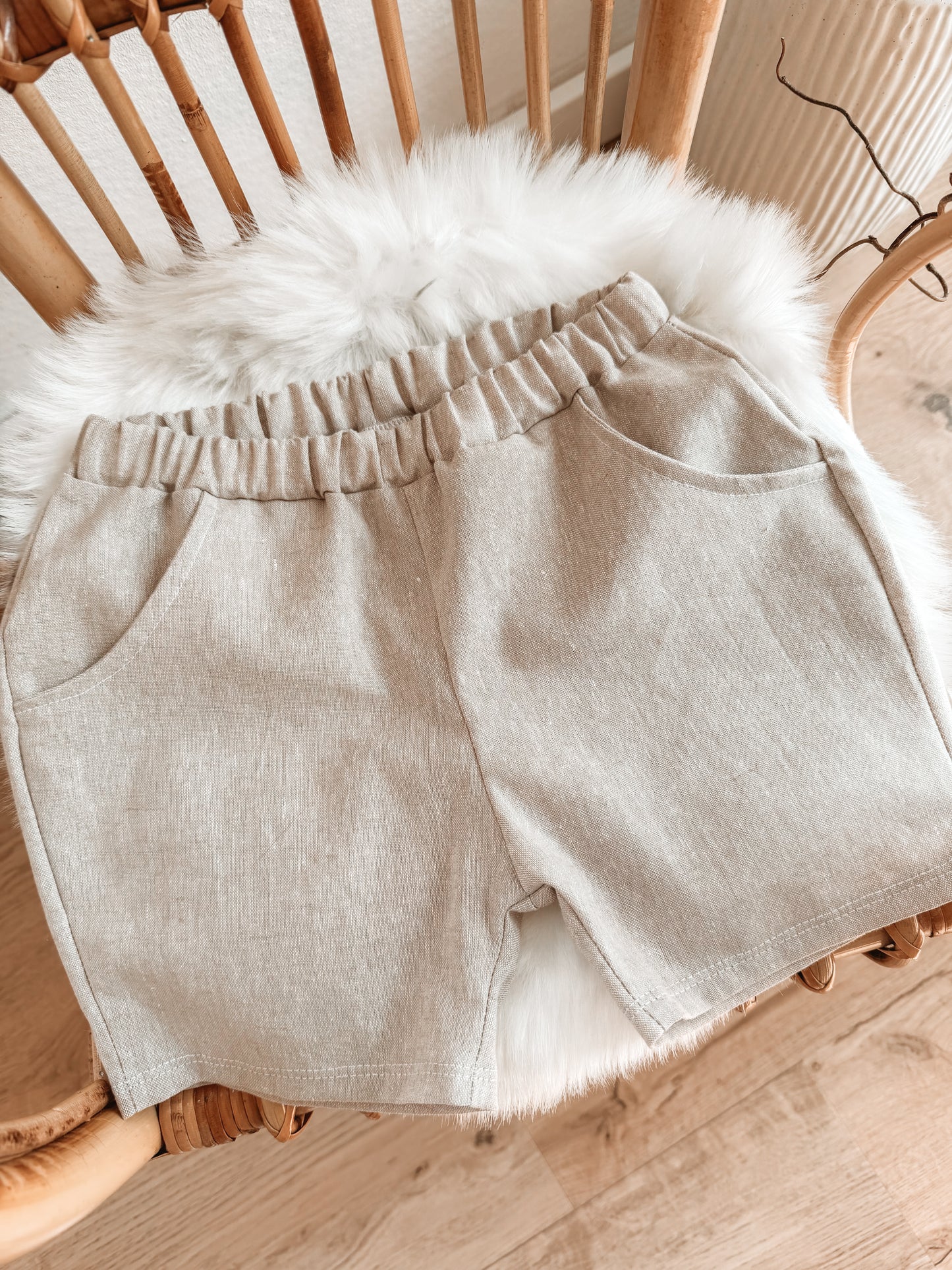 Leinenshorts Sand meliert