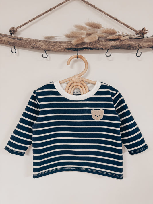 MiniBear meets Stripes Navy Oversize Shirt