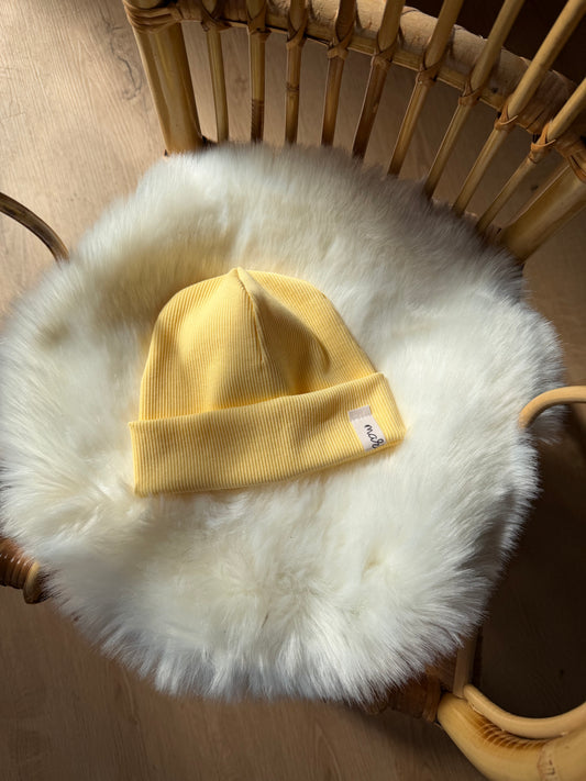 Rib Beanie Butter Yellow