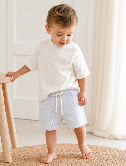 Leinenshorts lightblue Stripes